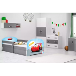 Posteľ Luki 1 jednolôžková 80x160 Grafit autíčko